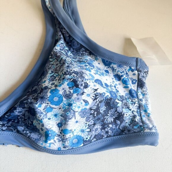 Aerie Blue Floral Swim Top XXL - Picture 3 of 6
